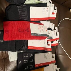 lululemon athletica Athletic Socks - Black, Red, and Gray